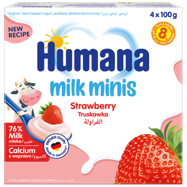 milk minis Strawberry, 4x100g