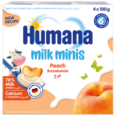 milk minis Peach, 4x100g