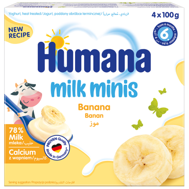 milk minis Banana, 4x100g